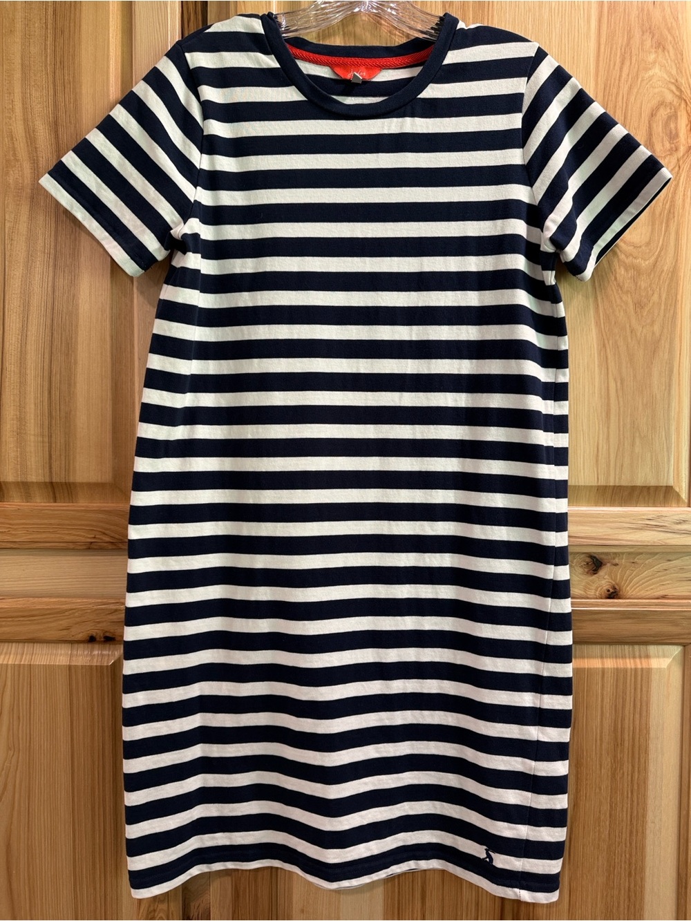 Joules Navy and White Striped Nautical Coastal Casual T-Shirt Dress Size 4